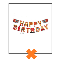 Papieren slinger Happy Birthday Brandweer